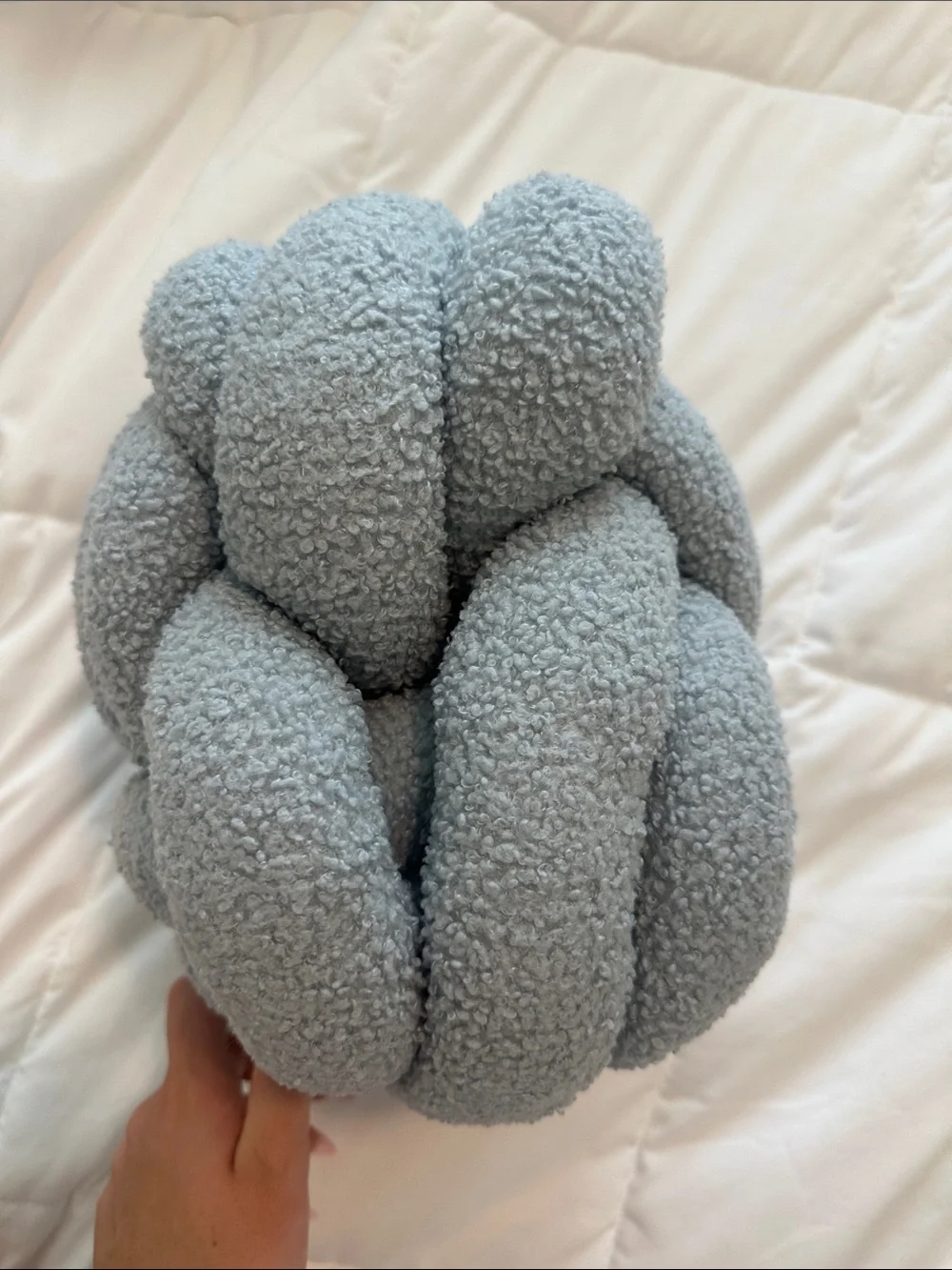 Chunky Knot Throw Pillow in Light Blue